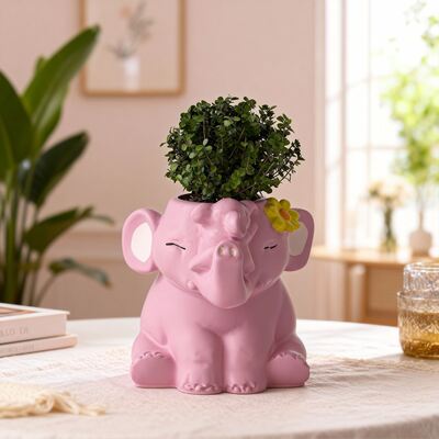 Cross border new product elephant flower pot storage jar silicone mold DIY elephant vase candle cup gypsum mold