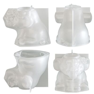 Cross border new product elephant flower pot storage jar silicone mold DIY elephant vase candle cup gypsum mold