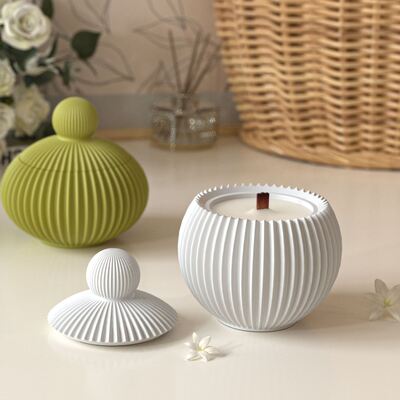 Ins estilo Raya vertical tarro de almacenamiento goteo pegamento molde DIY esférico superior yeso de aromaterapia vela taza ornamento molde de silicona