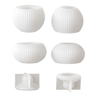 Ins estilo Raya vertical tarro de almacenamiento goteo pegamento molde DIY esférico superior yeso de aromaterapia vela taza ornamento molde de silicona