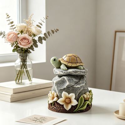 New Longevity Turtle Rock Flower Platform Silicone Mold DIY Turtle Aromatherapy Candle Gypsum Mold