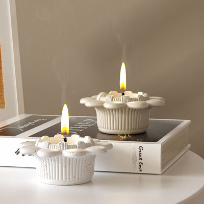 Lotus Aromatherapy Candle Cup Candle Stand Base Silicone Mold DIY Prayer Lotus Candle Gypsum Mold