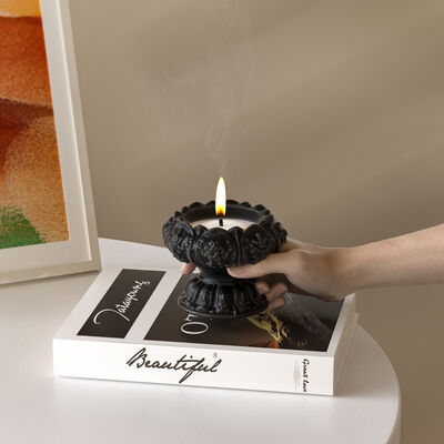 Lotus Aromatherapy Candle Cup Candle Stand Base Silicone Mold DIY Prayer Lotus Candle Gypsum Mold