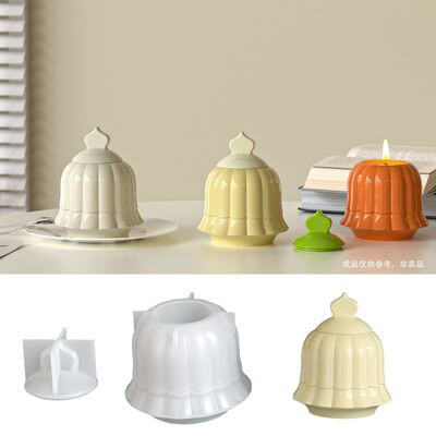 Drip resin gypsum mirror bell storage jar DIY Christmas candle cup ornament silicone mold
