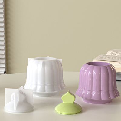 Drip resin gypsum mirror bell storage jar DIY Christmas candle cup ornament silicone mold