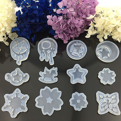 DIY crystal dropper mold, moon star sailor moon water pattern wooden horse pendant, silicone mold manufacturer wholesale