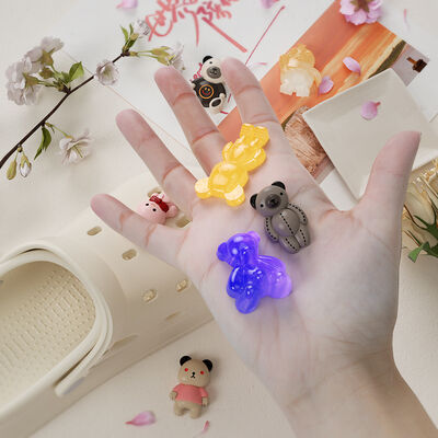DIY Drip Glue Love Bear Head Sitting Straight Hand Bear Little Bird Little Rabbit Hole Shoes Hairclip Patch Silicone Mold