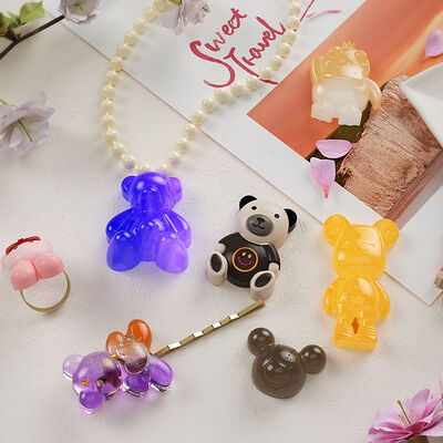 DIY Drip Glue Love Bear Head Sitting Straight Hand Bear Little Bird Little Rabbit Hole Shoes Hairclip Patch Silicone Mold