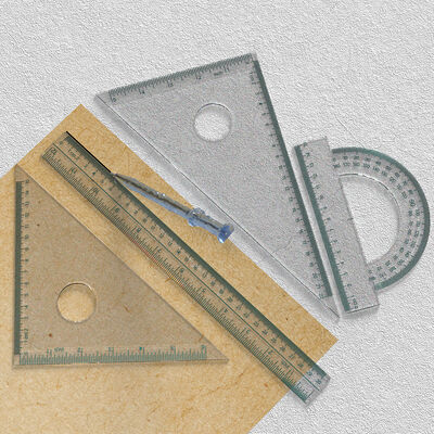 DIY crystal dropper mold 30cm extended ruler protractor triangle ruler four piece set silicone mold