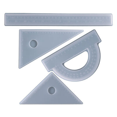 DIY crystal dropper mold 30cm extended ruler protractor triangle ruler four piece set silicone mold