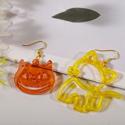 DIY Crystal Drop Gel Emoji Pack Easter Animal Bunny Fruit Earrings Pendant Silicone Mold