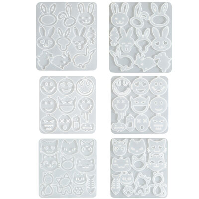 DIY Crystal Drop Gel Emoji Pack Easter Animal Bunny Fruit Earrings Pendant Silicone Mold