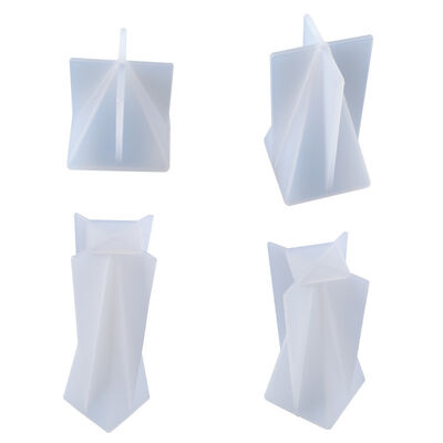 DIY molde de goteador de cristal cono cuadrado soporte de anillo de cristal de mesa cono vela molde de silicona