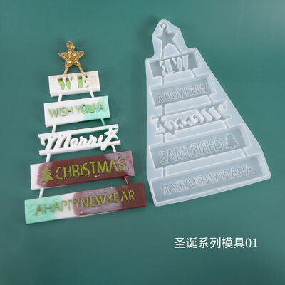 DIY crystal dropper mold Christmas tree hanging decoration Christmas material ornaments Christmas silicone mold