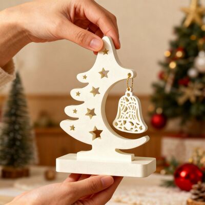 DIY resina aromaterapia yeso árbol de Navidad campana zócalo colgante Base pantalla molde de silicona