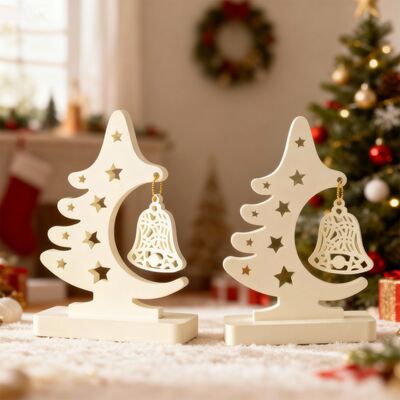 DIY resina aromaterapia yeso árbol de Navidad campana zócalo colgante Base pantalla molde de silicona