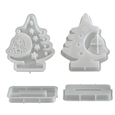 DIY resina aromaterapia yeso árbol de Navidad campana zócalo colgante Base pantalla molde de silicona