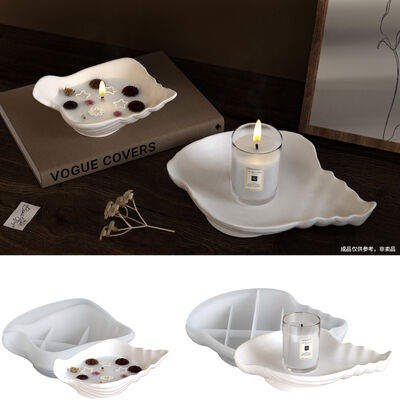 En el estilo minimalista de la concha bandeja de almacenamiento de plato molde de silicona bricolaje de aromaterapia contenedor de velas molde de yeso