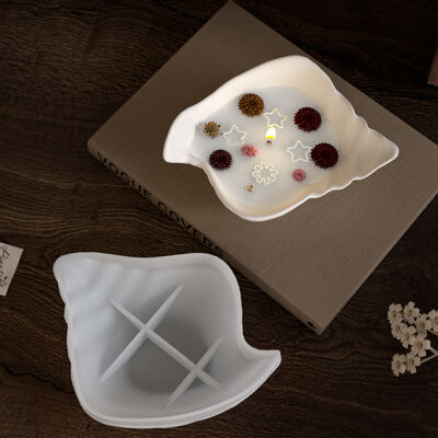 En el estilo minimalista de la concha bandeja de almacenamiento de plato molde de silicona bricolaje de aromaterapia contenedor de velas molde de yeso