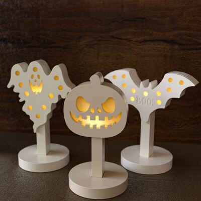 Halloween Ghost Bat Pumpkin Hollow Egg Lamp Silhouette Ornament Lamp Holder Gypsum Silicone Mold