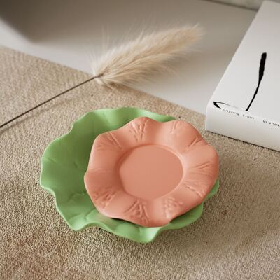 DIY Glue Resin Mirror Lotus Leaf Plate Tray Silicone Mold Aromatherapy Gypsum Plate Decoration Mold