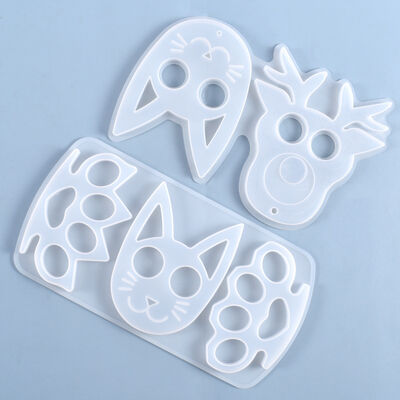 DIY Crystal Dropping Glue Mold Keychain Fist Buckle Cat Face Silicone Mold Finger Tiger Silicone Mold Wholesale