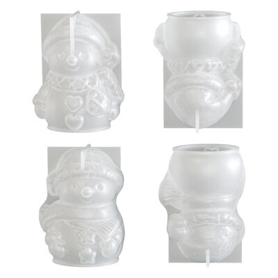 DIY Christmas Snowman Silicone Mold Aromatherapy Candle Love Pentagram Snowman Gypsum Mold