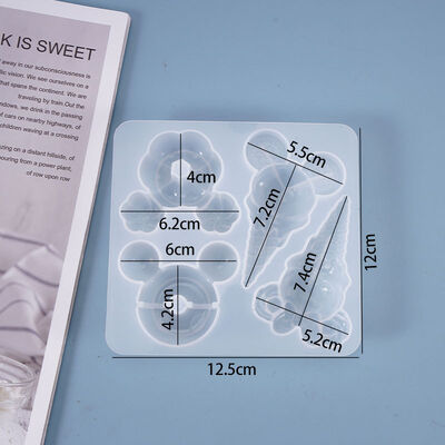 Molde cuentagotas de cristal DIY para helado, helado, donuts, adornos de mesa, molde decorativo de silicona