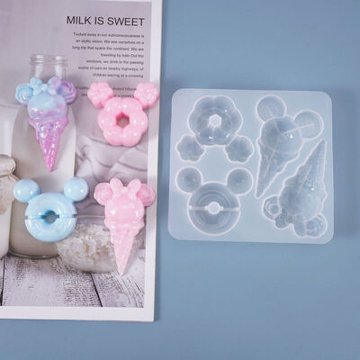 Molde cuentagotas de cristal DIY para helado, helado, donuts, adornos de mesa, molde decorativo de silicona