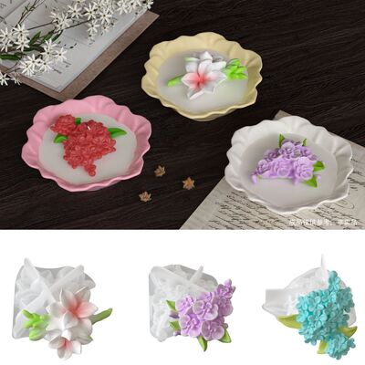 Flower clusters, flower bouquets, aromatherapy candles, decorative silicone molds, DIY gypsum candle cups, table arrangement, aromatherapy home candle holder molds