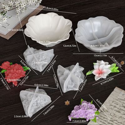 Flower clusters, flower bouquets, aromatherapy candles, decorative silicone molds, DIY gypsum candle cups, table arrangement, aromatherapy home candle holder molds