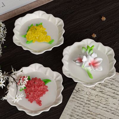 Flower clusters, flower bouquets, aromatherapy candles, decorative silicone molds, DIY gypsum candle cups, table arrangement, aromatherapy home candle holder molds