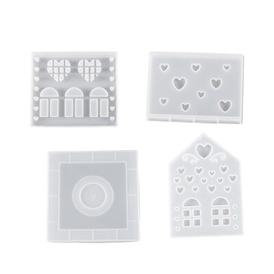 Crystal dropper resin gypsum love candle house DIY Christmas house small night light silicone mold