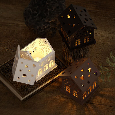 Crystal dropper resin gypsum love candle house DIY Christmas house small night light silicone mold
