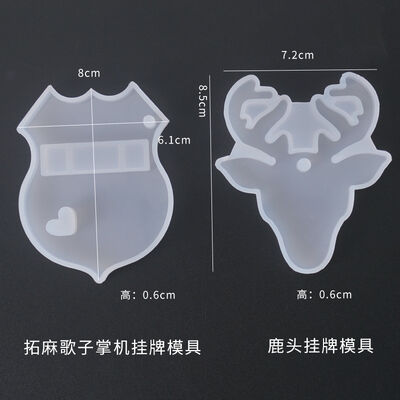 DIY Crystal Dropping Gel Mold Top Deer Head Hanging Cat Pendant Hanging Decoration Silicone Mold Wholesale