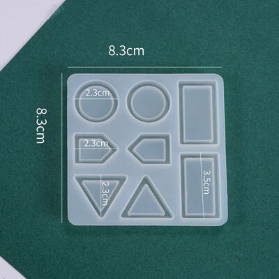 DIY crystal dropper mold polygonal pendant rectangular circular earring hanging accessory silicone mold wholesale