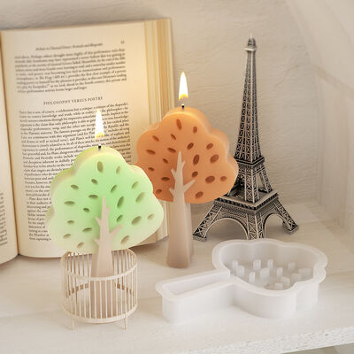DIY resin gypsum tree platform grinding tool aromatherapy size tree leaves candle ornament silicone mold