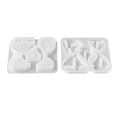 Five row sailboat silicone mold, ocean style aromatherapy candle, gypsum ornament, home decoration, drip glue mold