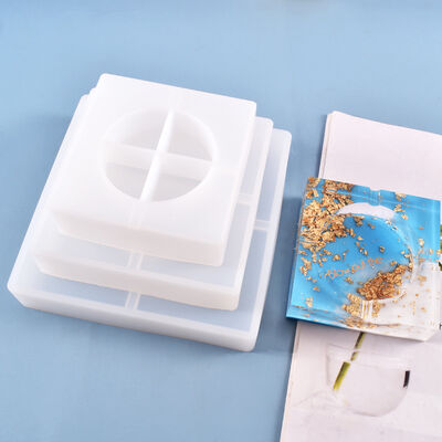 DIY crystal dropper mold new high mirror transparent square ashtray silicone mold