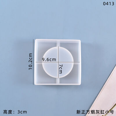 DIY crystal dropper mold new high mirror transparent square ashtray silicone mold