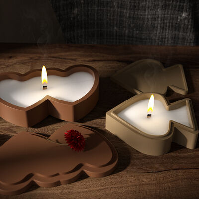 Gypsum Cement Spades A Double Love Stacking Music Storage Box Silicone Mold Aromatherapy Candle Cup Grinding Tool