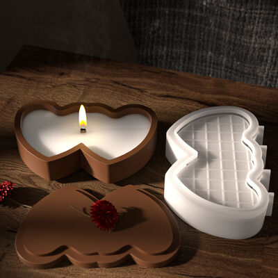 Gypsum Cement Spades A Double Love Stacking Music Storage Box Silicone Mold Aromatherapy Candle Cup Grinding Tool