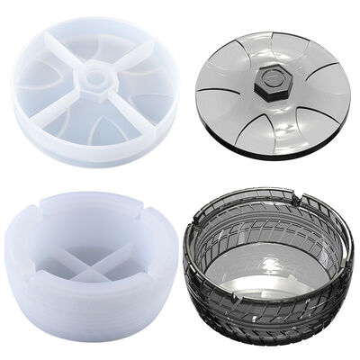 DIY Crystal Drip Rubber Tire Storage Box Mold, Car Tire Pattern, Circular Ashtray, Silicone Mold