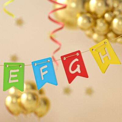 Top selling 26 English letter silicone mold DIY birthday party flag decoration gypsum drip glue grinding tool