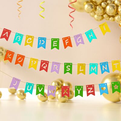 Top selling 26 English letter silicone mold DIY birthday party flag decoration gypsum drip glue grinding tool