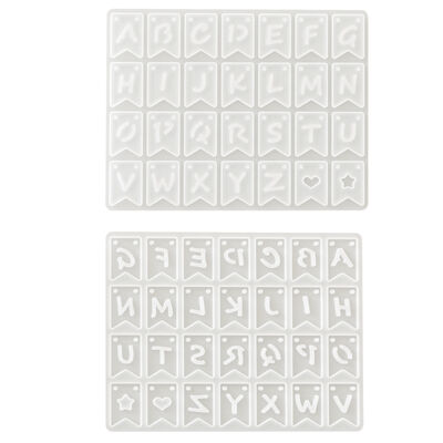 Top selling 26 English letter silicone mold DIY birthday party flag decoration gypsum drip glue grinding tool