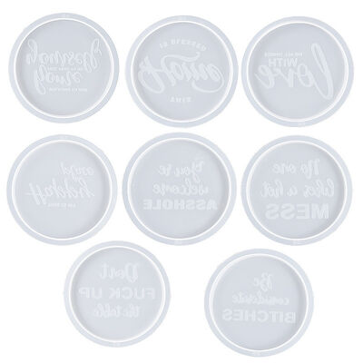 DIY Crystal Dropper, English Letters, Blessings, Hurtful Words For Friends, Coaster, Teacup Holder, Mirror Silicone Mold