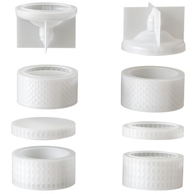 Diamond Patterned Cylindrical Storage Jar, Silicone Mold, Stacked Jewelry Box, Candle Cup Mold, Aromatherapy Gypsum DIY Mold