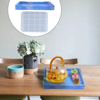 DIY Crystal Dropper Mold, Household Cup Tray, Rectangular Plate, Silicone Mold