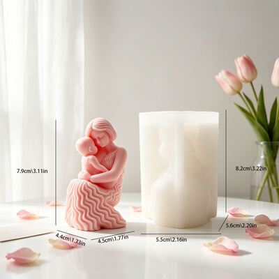 3D Mother And Child Portrait Silicone Mold DIY Mother And Child Embrace Aromatherapy Candle Gypsum Decoration Mold